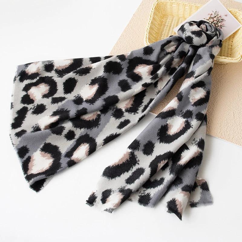 Cashmere-like Leopard Print Scarf Shawl Fashion All-matching by GJG Denim