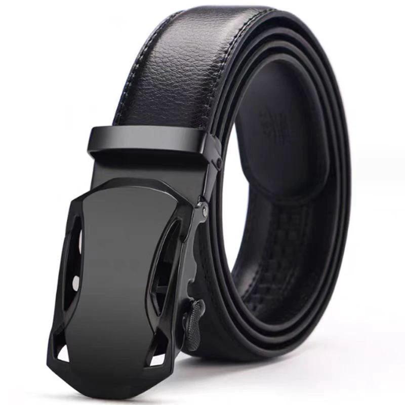 Men's Genuine Leather Belt With Automatic Buckle by GJG Denim
