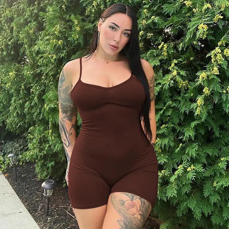 Fashionable Sexy Solid-color Strap Jumpsuit With A Backless Design by GJG Denim