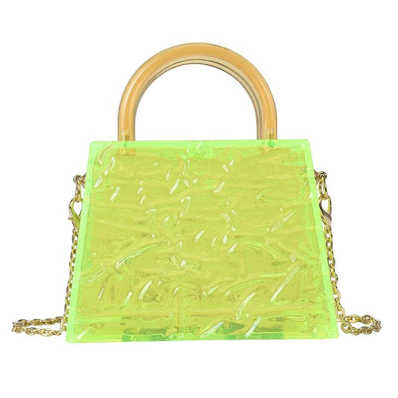 Super Mini Transparent Chain Small hand Bag Lipstick Bag Headphone Bag Women by GJG Denim