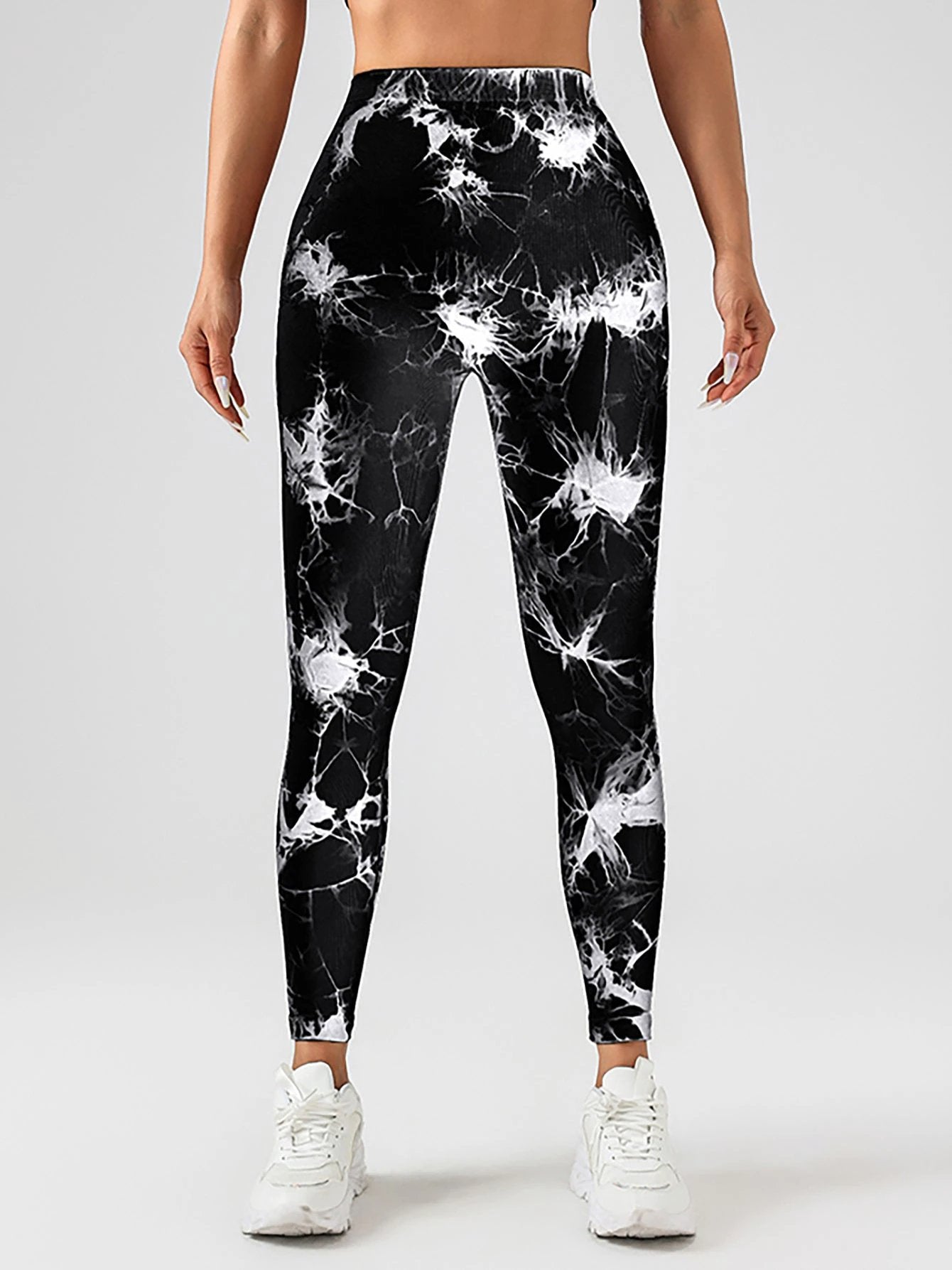 Tie Dye Slimming Yoga Leggings, Butt Lifting High Stretch Casual Fitness Yoga Pants, Women's Activewear by GJG Denim