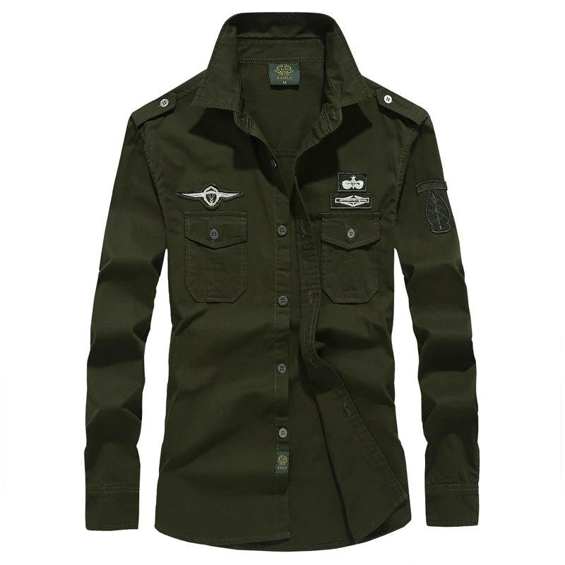 Men's Solid Color Long Sleeve Shirts by GJG Denim