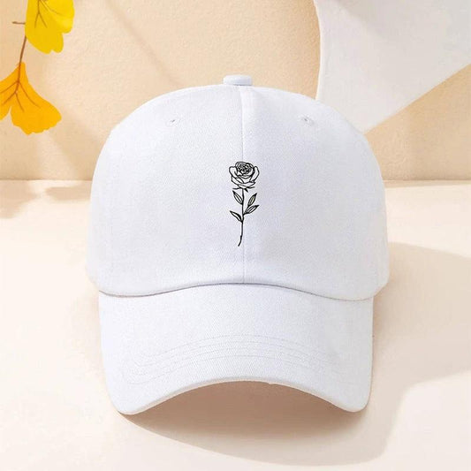 Men's Casual Simple Rose Washed Baseball Cap by GJG Denim
