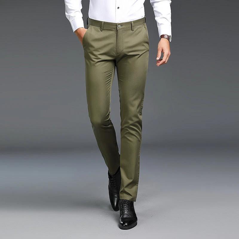 Men's Business Casual Non-ironing Slim Fit Pants by GJG Denim