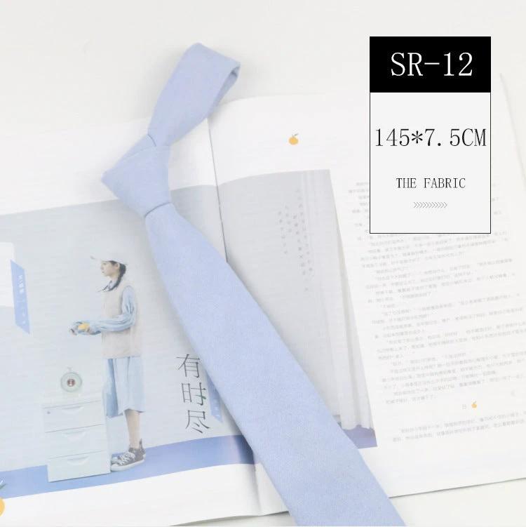 Casual Suede Solid Color 7cm Tie by GJG Denim