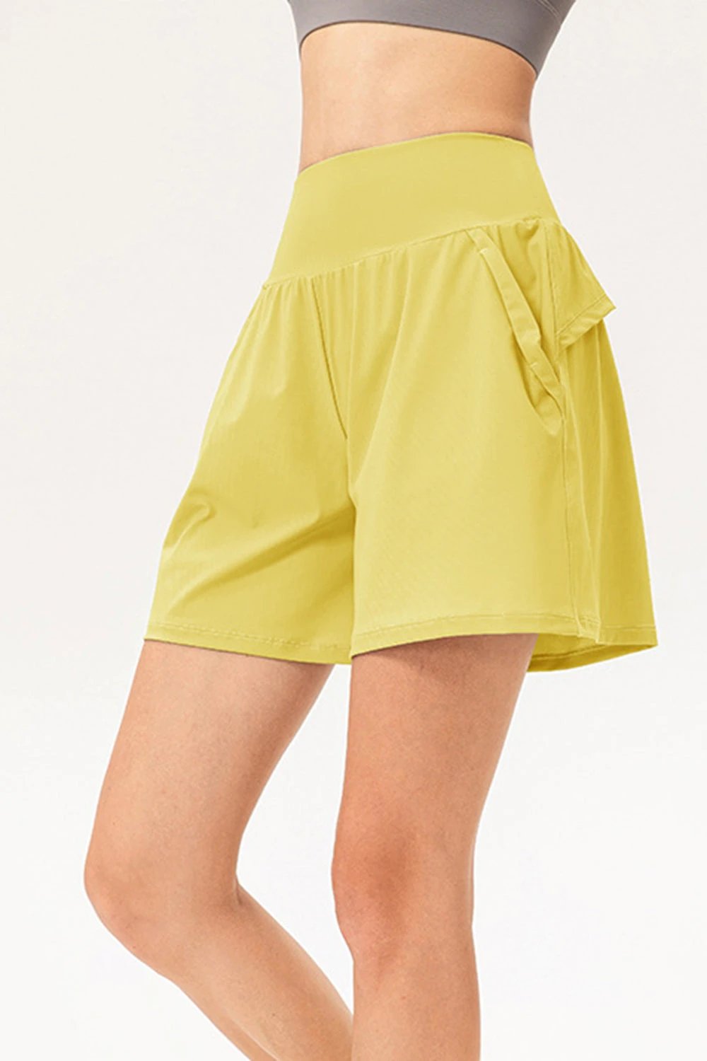 Pocketed Elastic Waist Active Shorts by Lady Ros