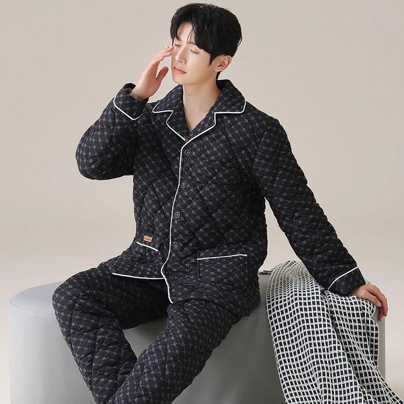 Men's Three-layer Quilted Pajamas by GJG Denim