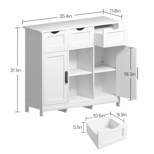 Storage Cabinets,Wooden Floor Cabinet,with Drawers And Shelves Storage Cabinets,Accent Cabinet For Bathroom by GJG Denim