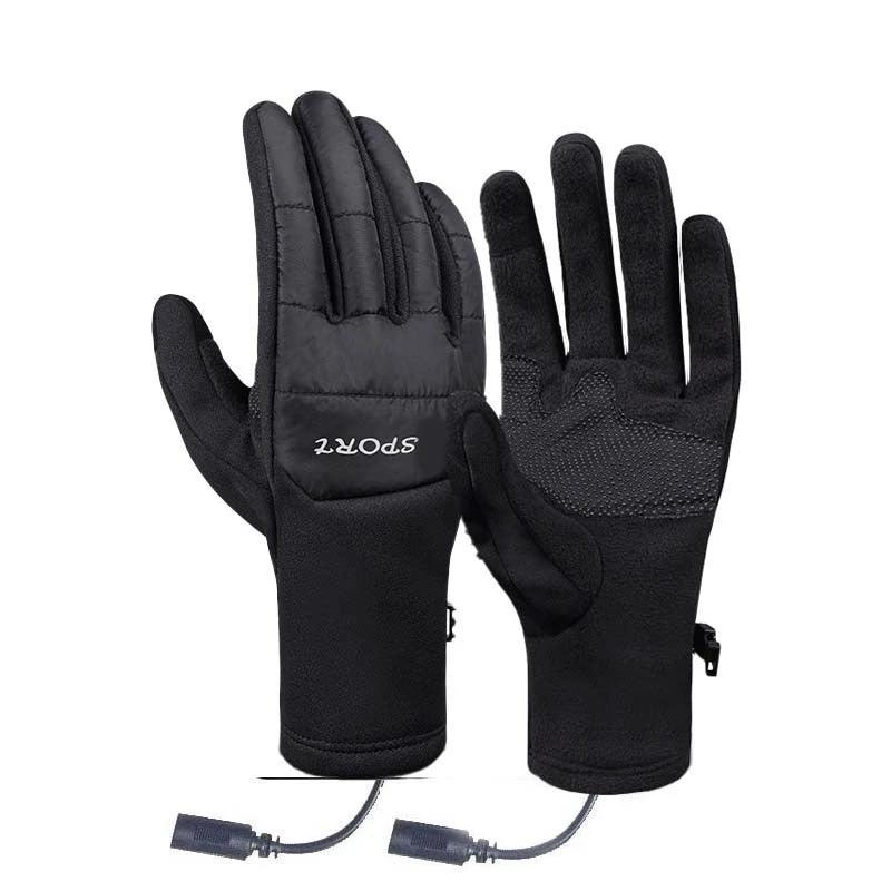 Men's Touch Screen Windproof Warm Usb Heating Gloves by GJG Denim