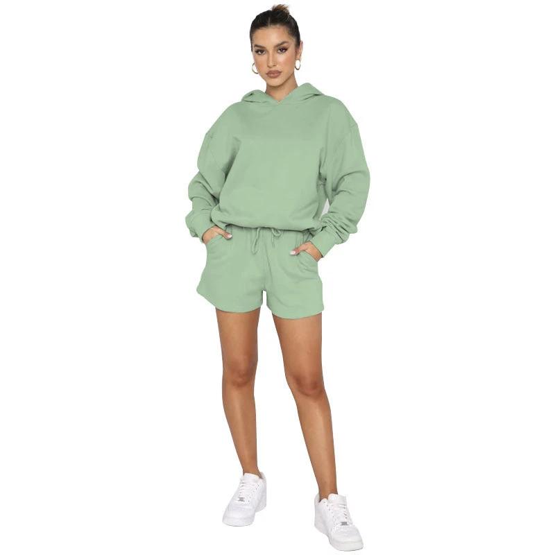 Solid Color Pullover Hooded Long Sleeves Sweater For Women by GJG Denim