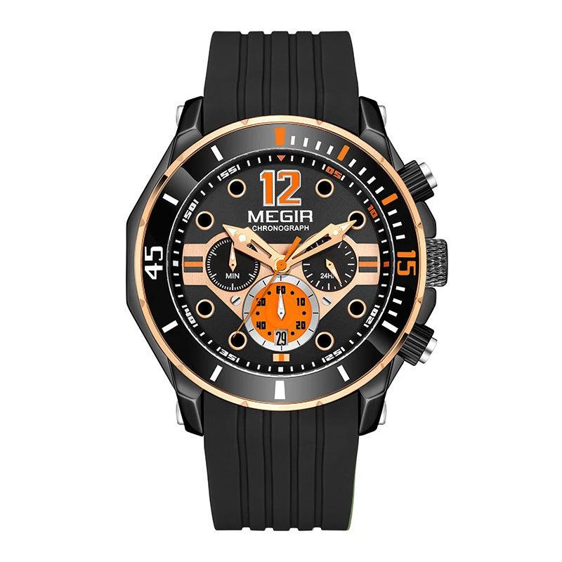 Multifunctional Timing Luminous Waterproof Silicone Sports Watch For Men by GJG Denim