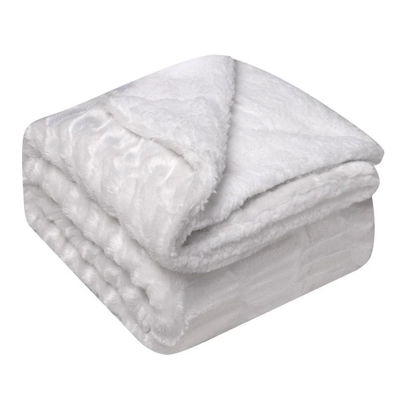 Thickened Flannel Lamb Wool Composite Double Leisure Blanket by GJG Denim