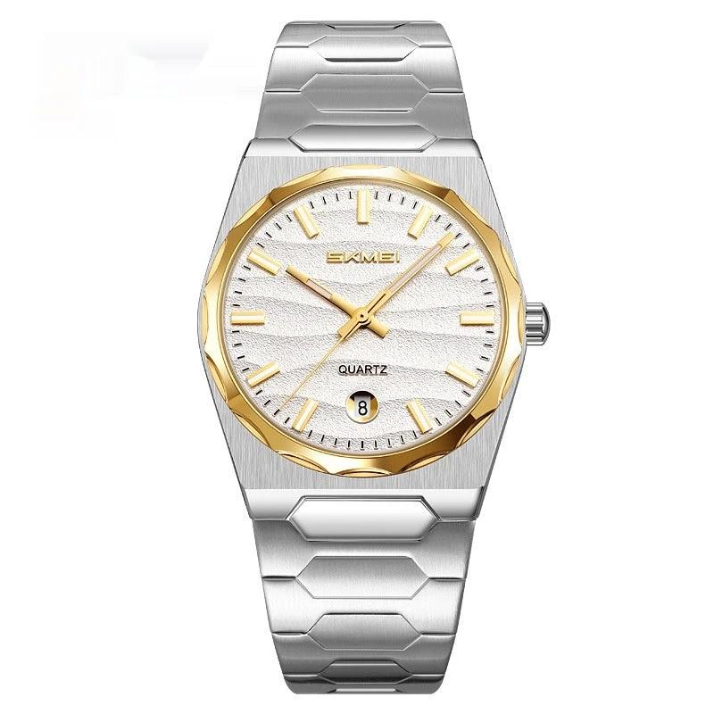 Men's Watch With A Steel Band Calendar Function by GJG Denim
