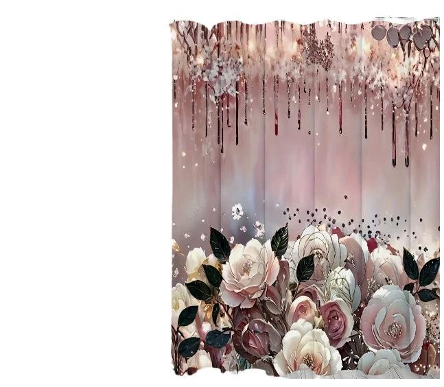 Art Flower Shower Curtain by GJG Denim