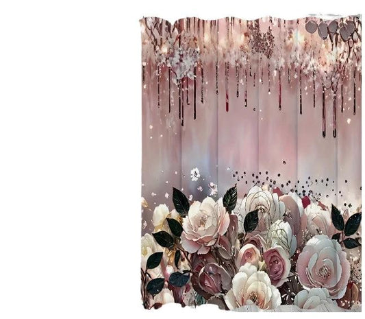 Art Flower Shower Curtain by GJG Denim