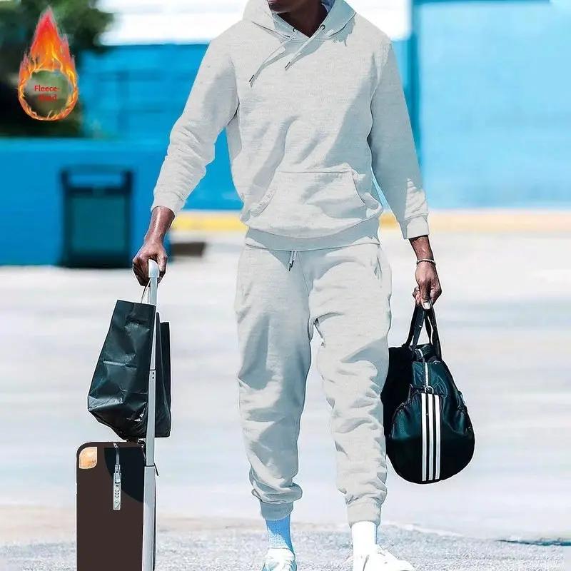 Men's Loose-Fit Two-Piece Sports Sweatshirt Set by GJG Denim