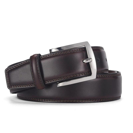 Men's Leather Pin Buckle Casual Belt by GJG Denim