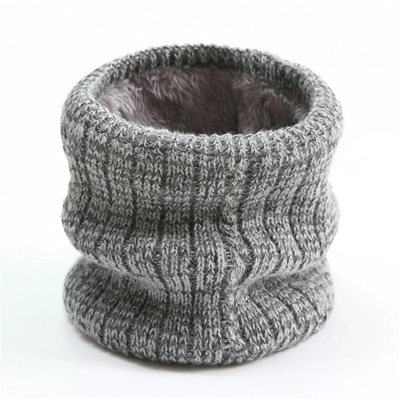 Men's Twist Wide Striped Fleece-lined Knitted Scarf by GJG Denim