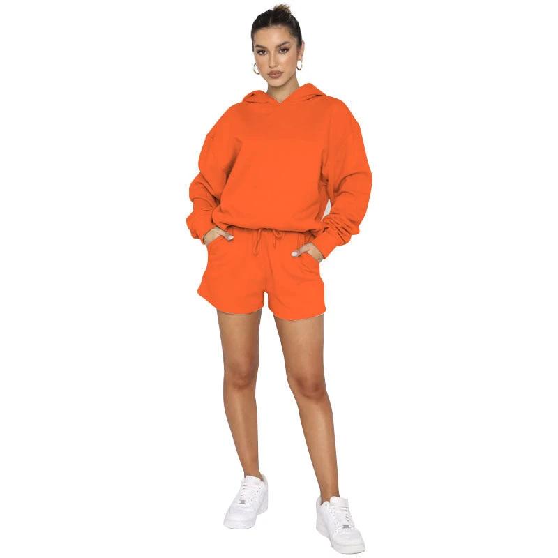 Solid Color Pullover Hooded Long Sleeves Sweater For Women by GJG Denim