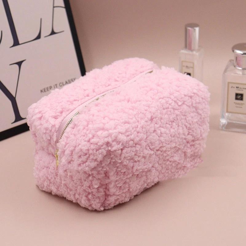 Teddy Plush Cosmetic Bag Japanese Style Lambswool by GJG Denim