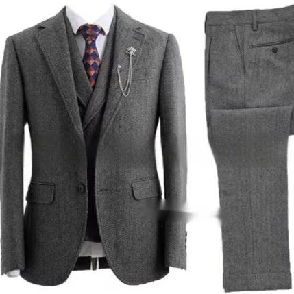 Men's Casual Three-piece Suit by GJG Denim