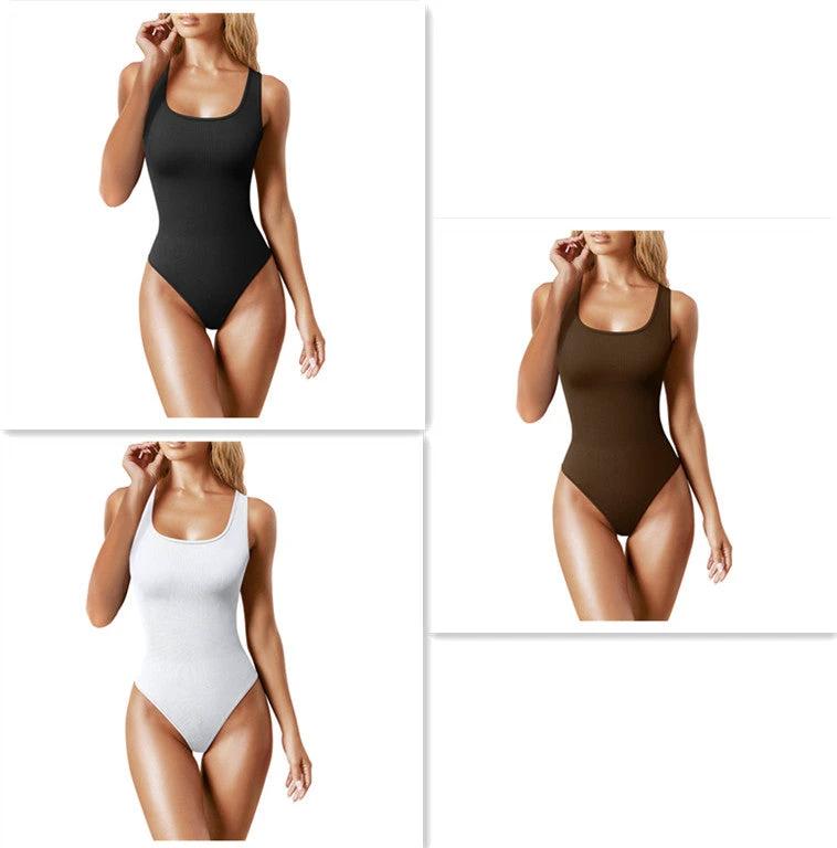 Women's Yoga Neck Sports Bodysuit by GJG Denim