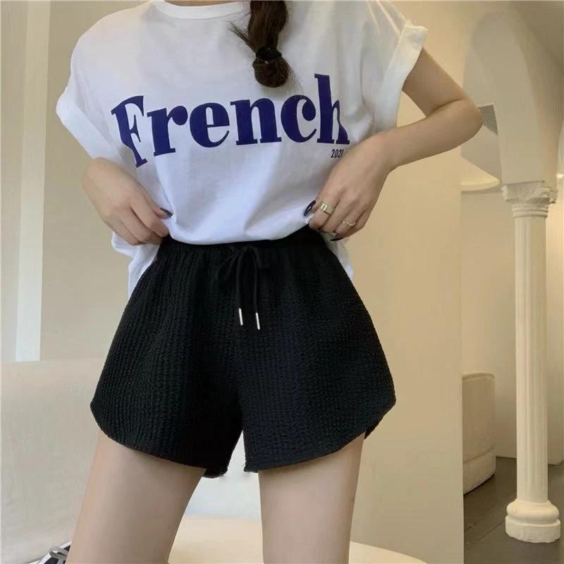 Waffle Casual All-Match Sports Shorts For Women by GJG Denim