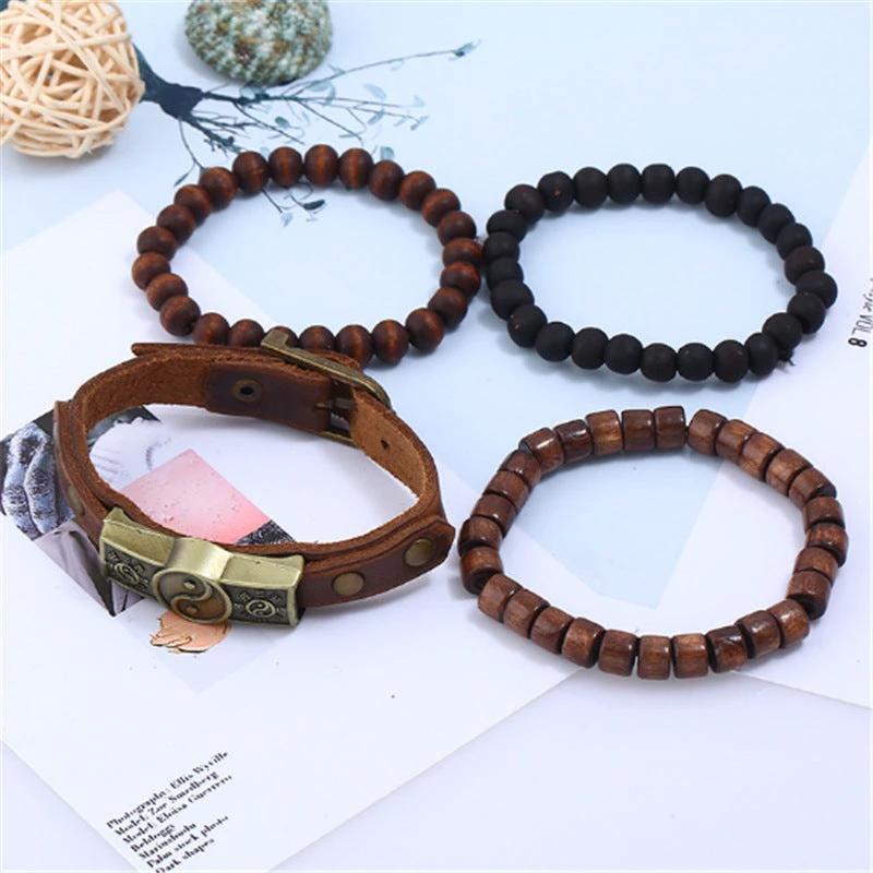 Retro Alloy Cowhide Bracelet For Men by GJG Denim