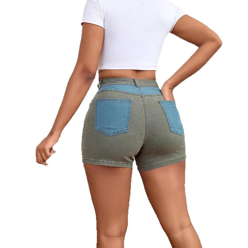 New Womens Patchwork Denim Shorts by GJG Denim