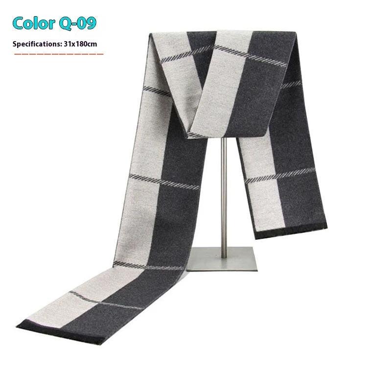 Men's Warm Cashmere-like Striped Scarf by GJG Denim