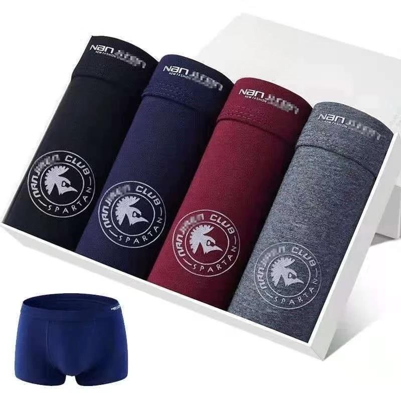 Pack Of 4 Men's Comfortable Breathable Cotton Boxer Briefs by GJG Denim