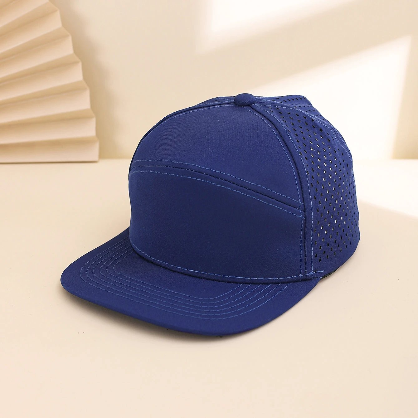 Men's Solid-color, Patchwork Mesh Baseball Cap by GJG Denim