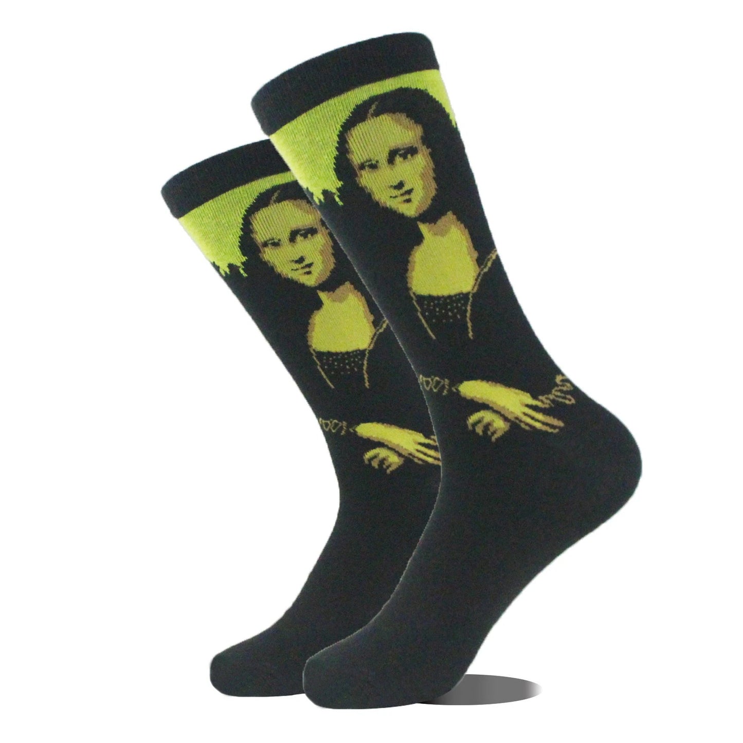 Men's Cartoon Animal Retro Oil Painting Mid-calf Socks by GJG Denim