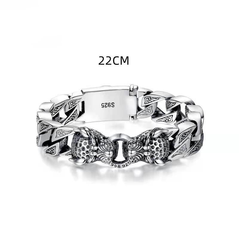 Double Leopard Head Bracelet For Men by GJG Denim