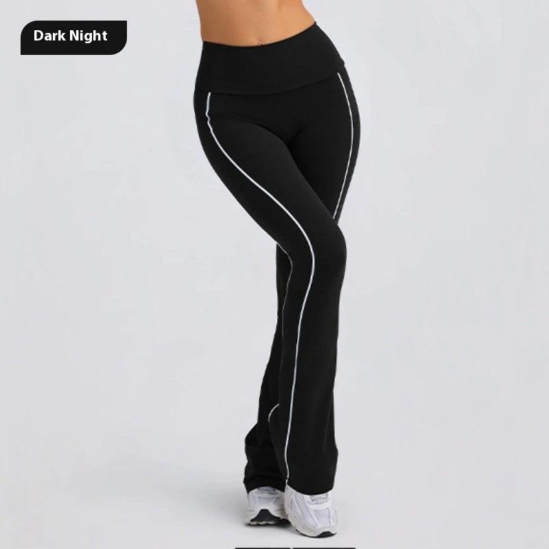 Yoga Clothes Autumn Strap Tube Top Nude Feel Bra Beauty Back Exercise Underwear Running Fitness Female Flared Pants Suit by GJG Denim