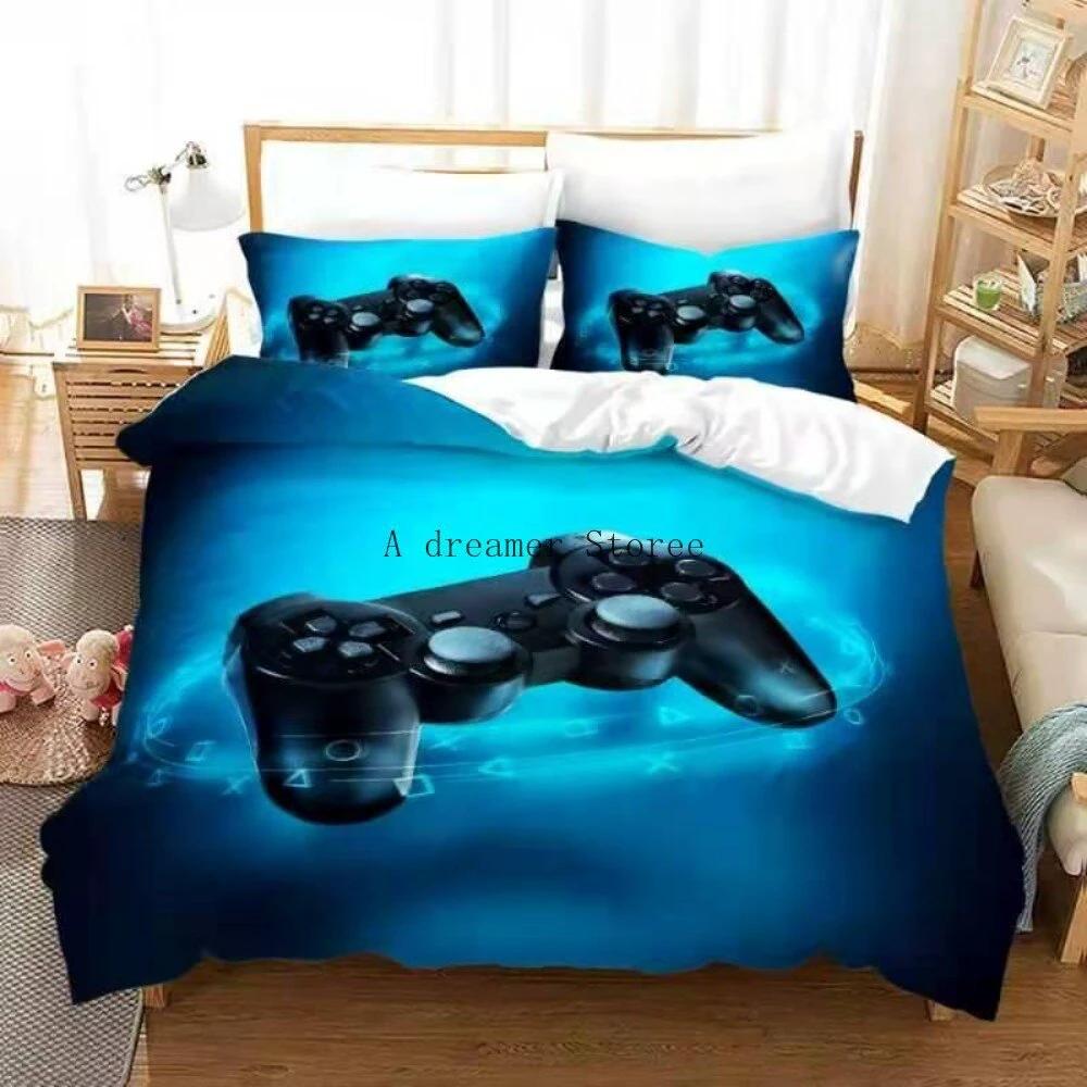 Game Controller Pattern Printed Bedding Duvet Cover Three-Piece Set by GJG Denim