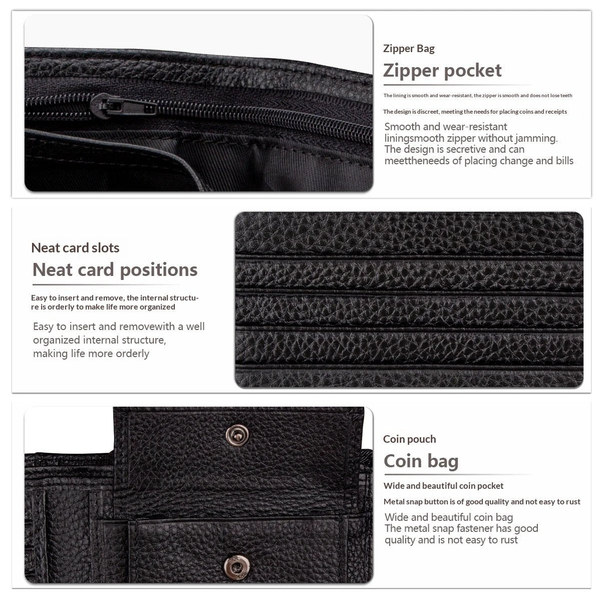 Men's Anti-Scanning RFID High-Capacity Credit Card Holder Made From First-Layer Cowhide Leather by GJG Denim