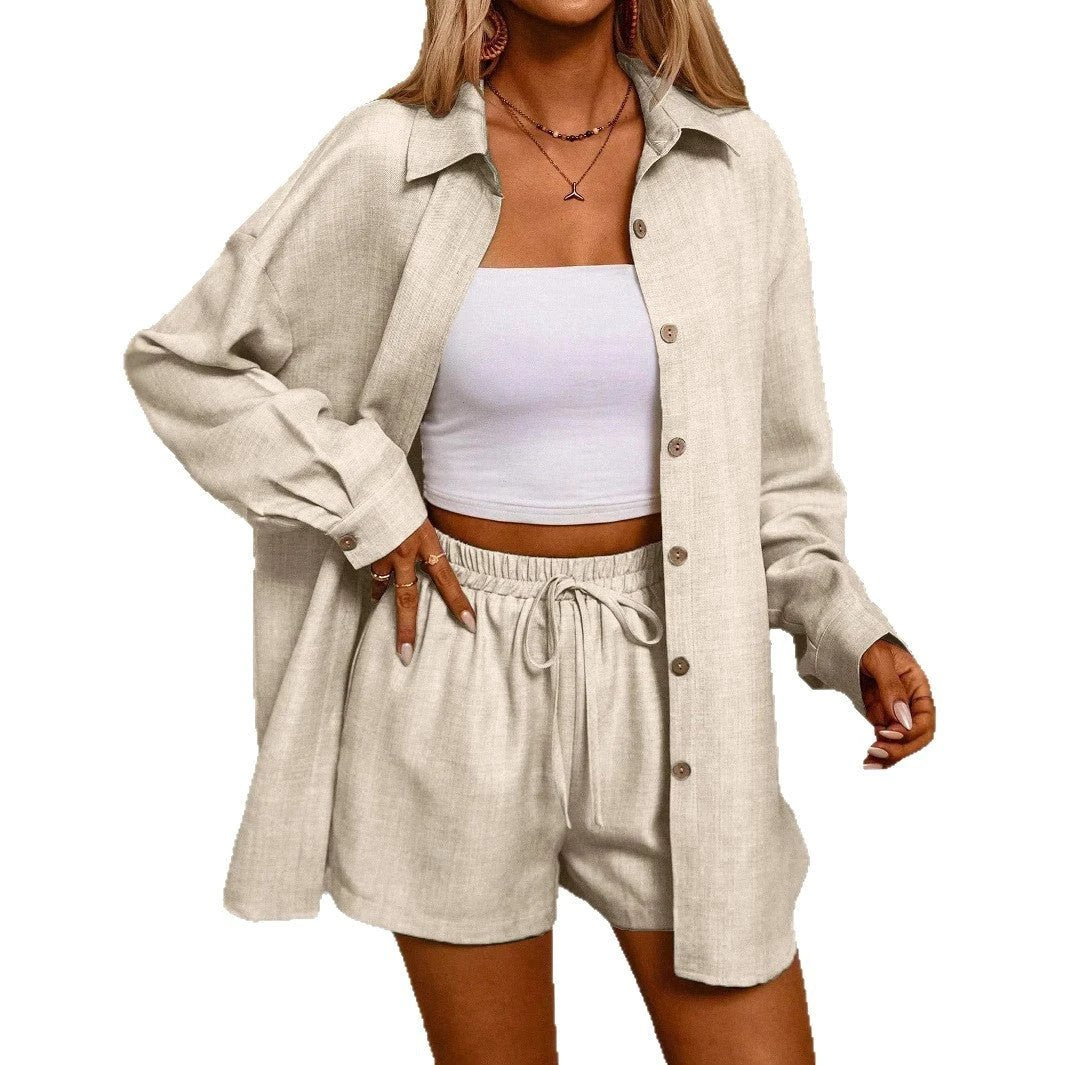 Tatting Cardigan With Shorts Fashion Casual Women's Suit by GJG Denim