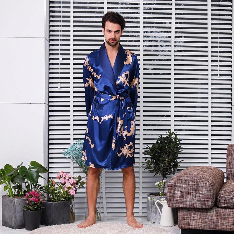 Men's Long Sleeved Robe by GJG Denim