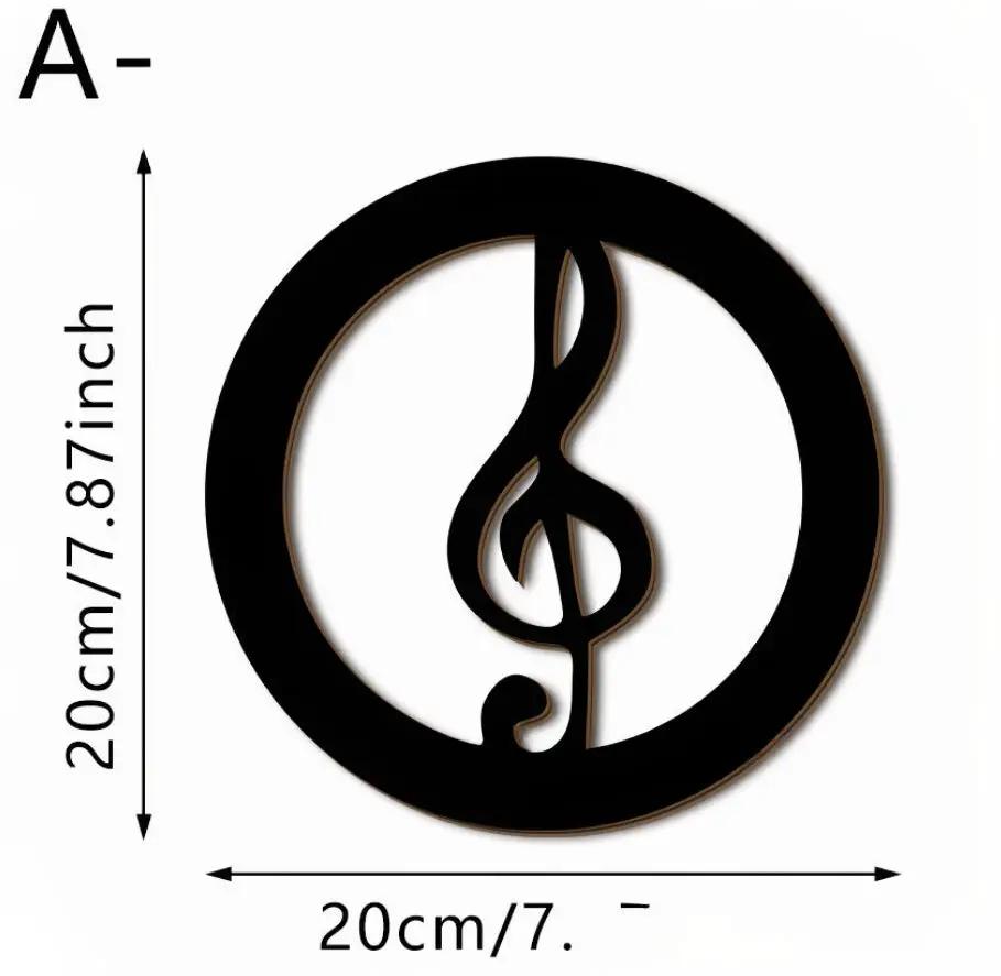 Black Music Notes Wooden Wall Decor by GJG Denim