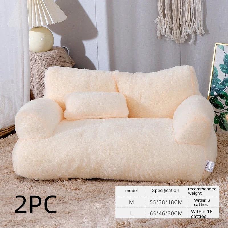 Luxury Cat Bed Sofa Winter Warm Cat Nest Pet Bed For Small Medium Dogs Cats Comfortable Plush Puppy Bed Pet Supplies by GJG Denim