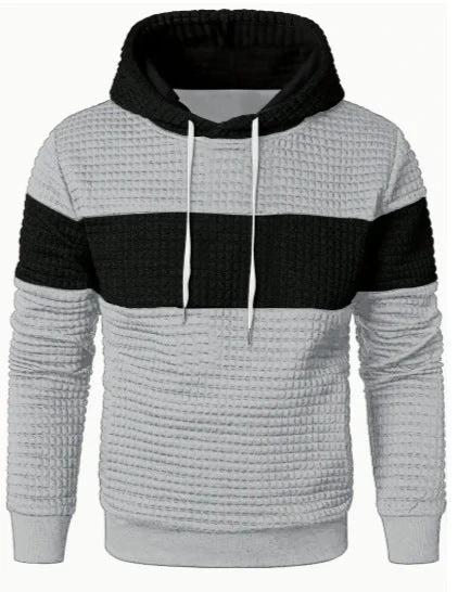 Men's Hooded Long-sleeved Sweater w/ Drawstring by GJG Denim