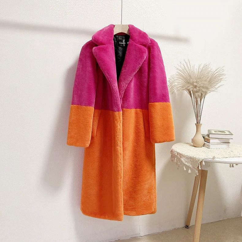 Fur Coat Extended Plus Size Women by GJG Denim