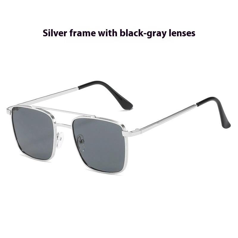 Men's Square Metal UV-proof Sunglasses by GJG Denim