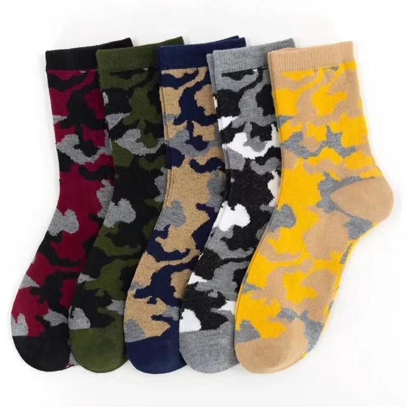 Men's Camoflauge Polyester Cotton Tube Socks by GJG Denim