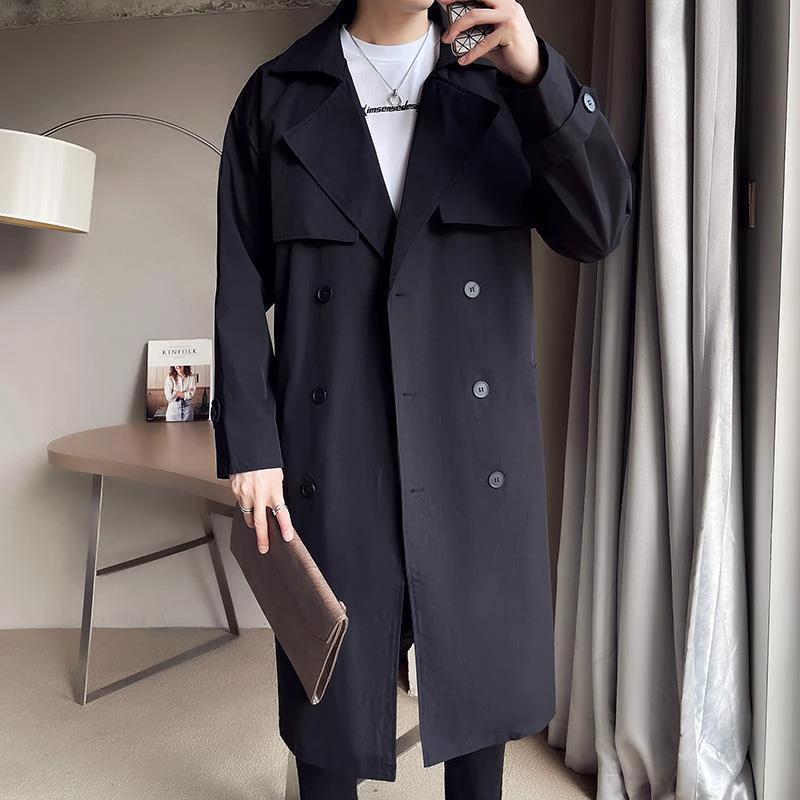 Men's Double Breasted Trench Coat For Men by GJG Denim