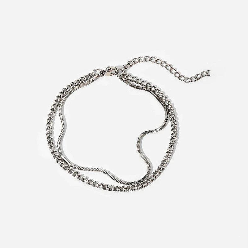 Men's Minimalist Personality Cold Style Double-layer Bracelet by GJG Denim