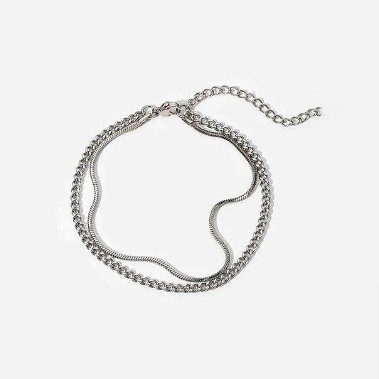 Men's Minimalist Personality Cold Style Double-layer Bracelet by GJG Denim