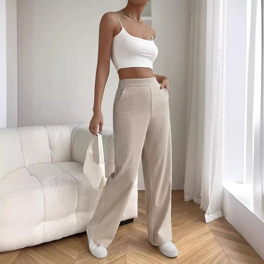 High Waist Loose Straight Wide Leg Pants by GJG Denim