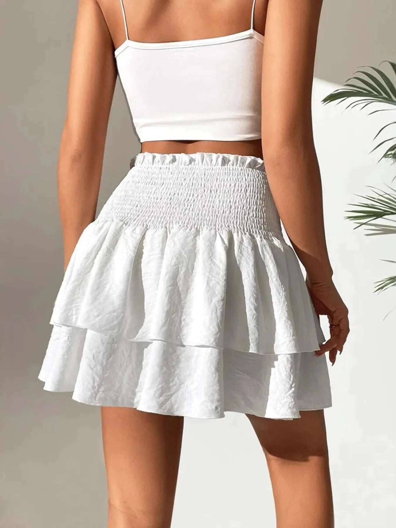 Smocked Layered Mini Skirt by Lady Ros